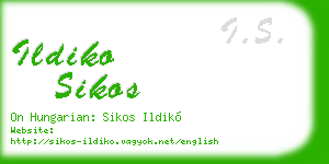 ildiko sikos business card